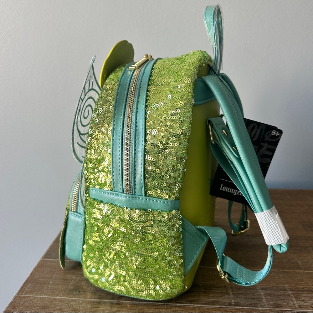 Loungefly Disney Tinker Bell Sequin Mini Backpack NWT - Picture 3 of 11